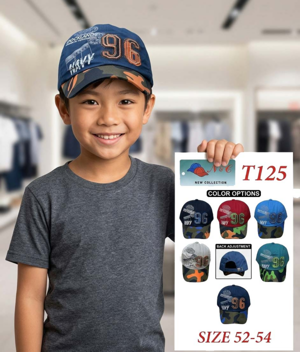 Czapka Chłopięca Roz 52-54, 1 kolor Paczka 12 szt